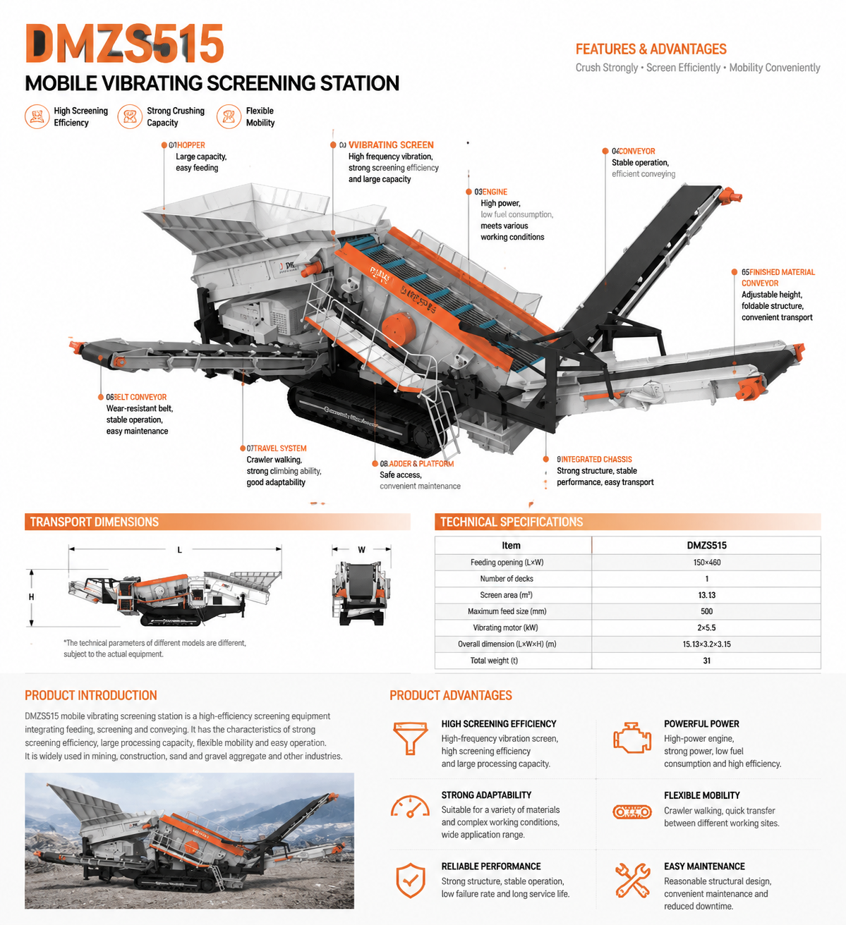 Tracked Mobile Crushing Station details